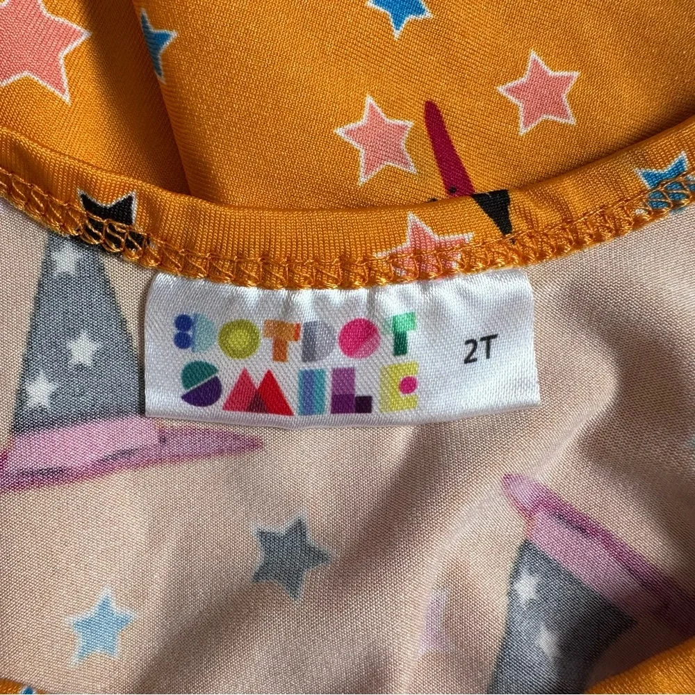 Dot Dot Smile | Orange Halloween Witch Twirl Dress | Size 2T
